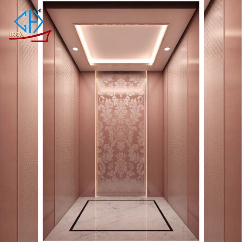 Cabin inox vàng hồng hoa văn tân cổ điển