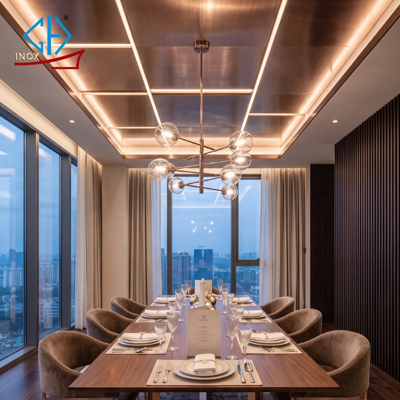 inox xước ốp trần