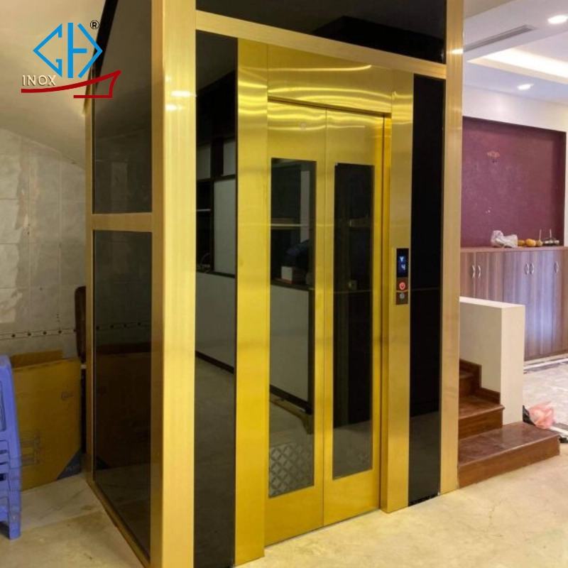 Cabin inox đen kết hợp gương vàng