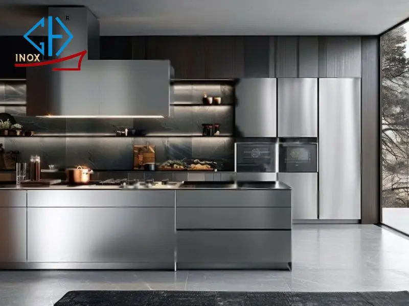 Tấm inox 304 No.8 được sử  dụng sản xuất bề mặt bếp và tủ lạnh
