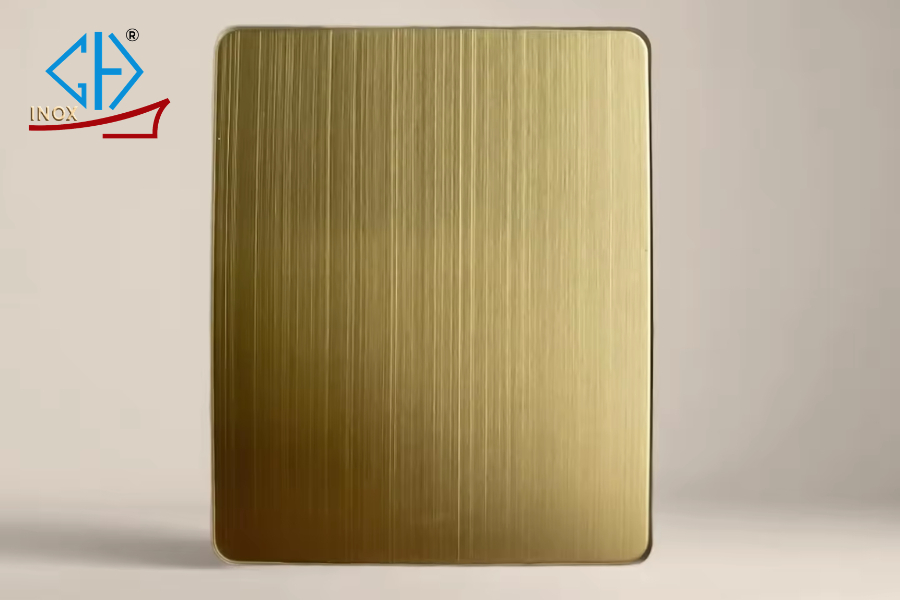 Tấm Inox Thang Máy Xước Vàng Không Gỉ, Giá Tốt