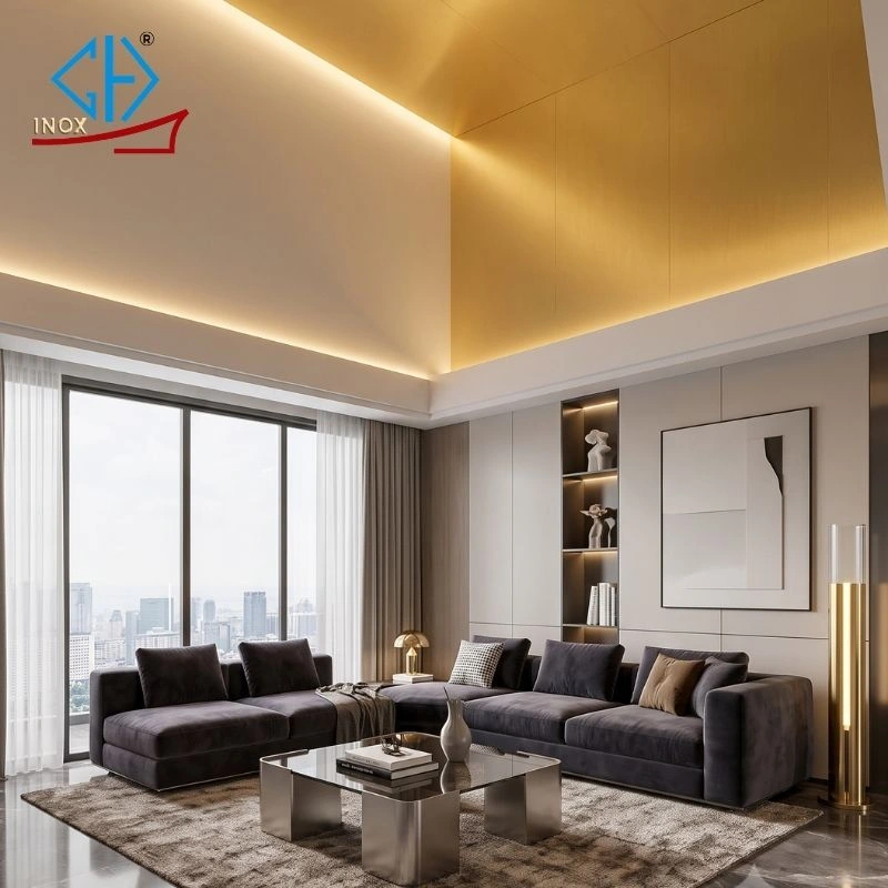 inox vân cát ốp trần inox vân cát ốp trần