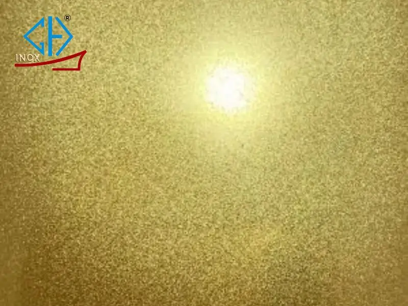 tấm inox vân cát vàng