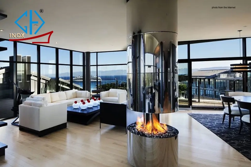 Ứng dụng inox ốp cột vào thực tiễn 