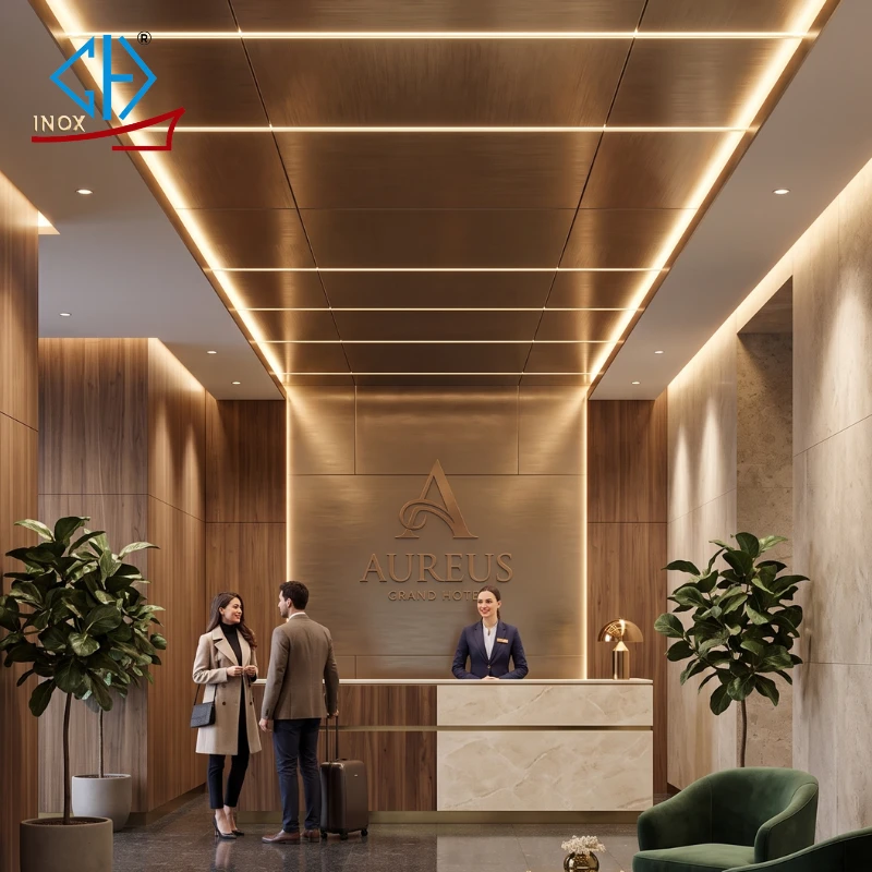 inox xước ốp trần