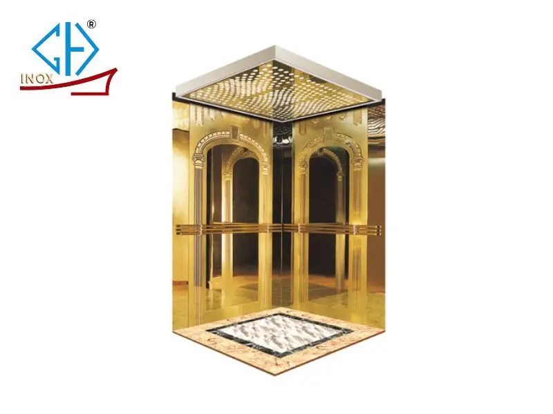 Inox cabin thang máy - Hoa văn cổng vòm 1