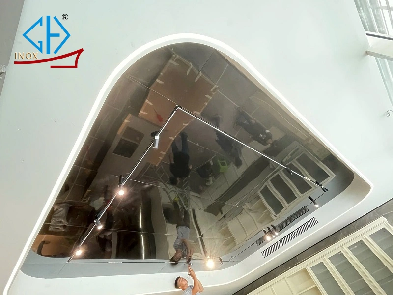 inox gương ốp trần