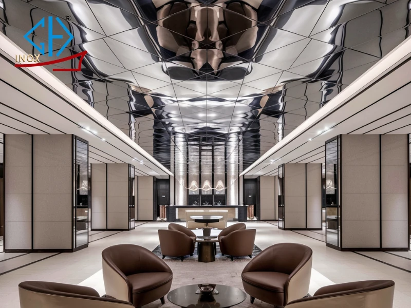 tấm inox ốp trần