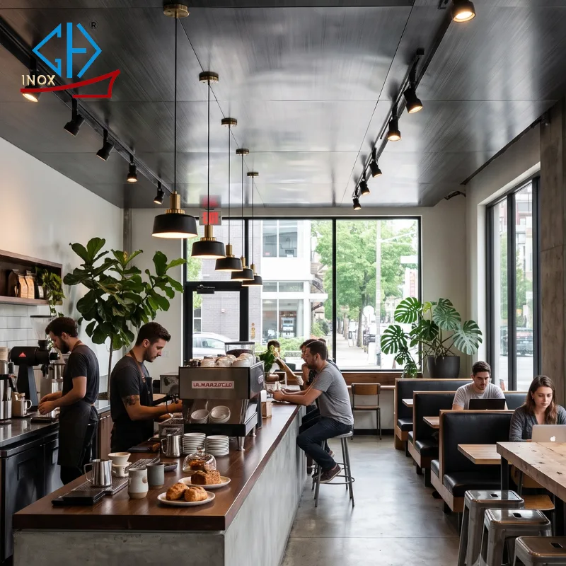 inox xước ốp trần