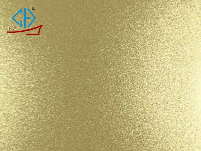 tấm inox vân cát vàng