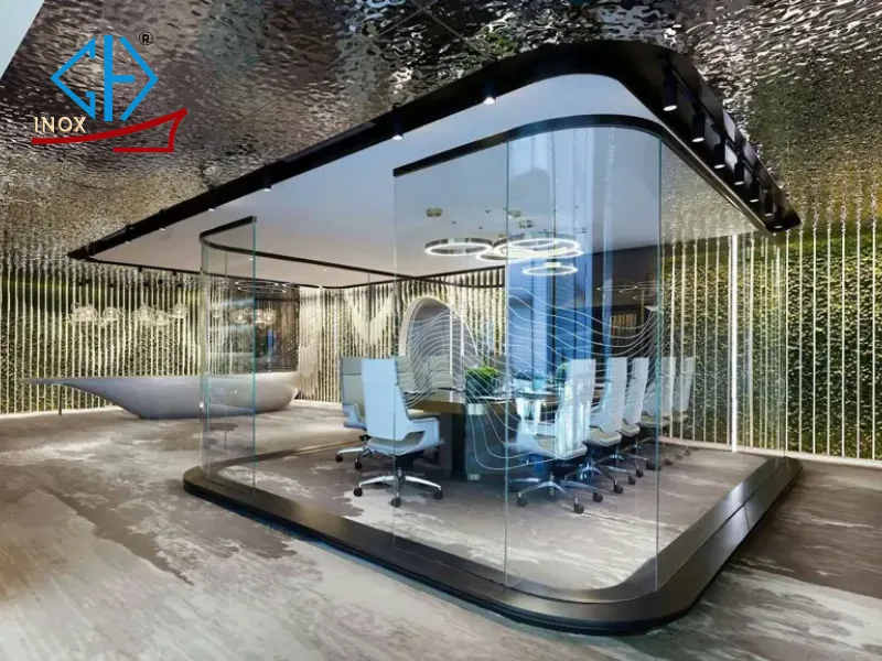 Tấm Inox sóng nước trắng