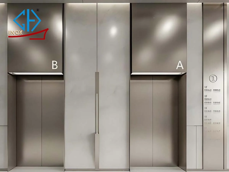 Tấm inox thang máy xước trắng và những đặc điểm không thể bỏ qua