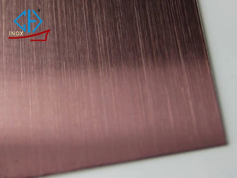 Inox xước cho thang máy - Inox xước đồng (Rose Gold/Bronze)