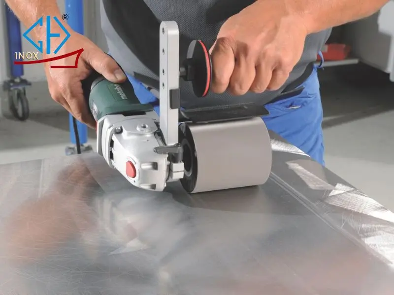 Máy đánh bóng inox cho vết xước lớn