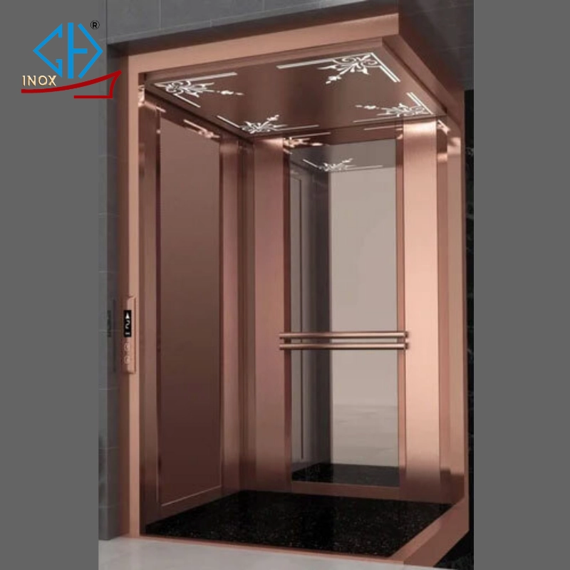 Inox Gia Hưng cung cấp cabin thang máy vàng hồng uy tín 