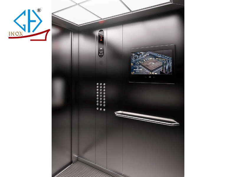 Tấm inox thang máy xước đen