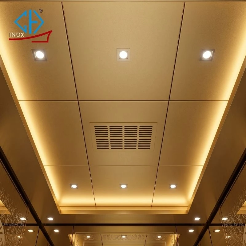 inox vân cát ốp trần
