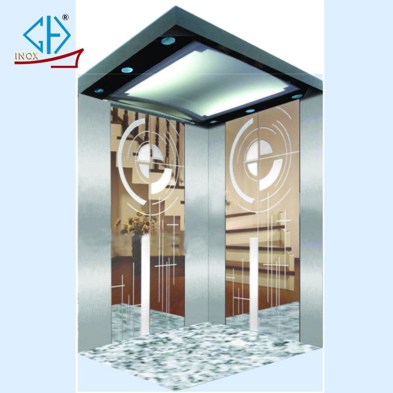 Tấm inox thang máy hoa văn bán nguyệt
