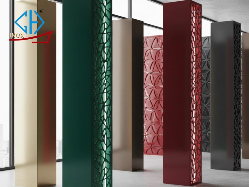 Kết hợp màu sắc để tăng thêm tính thẩm mỹ cho vách ngăn Inox đục lỗ