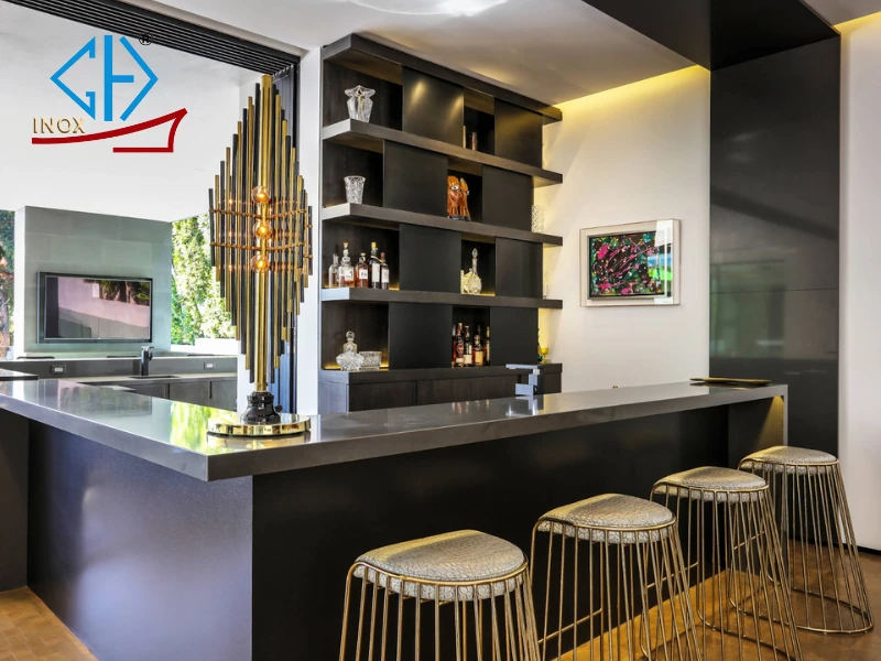 inox ốp quầy bar