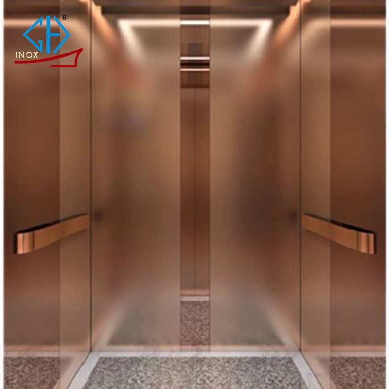 Công nghệ mạ PVD trên cabin inox thang máy vàng hồng