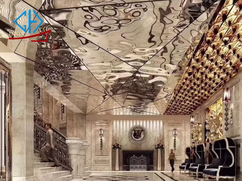 tấm inox ốp trần