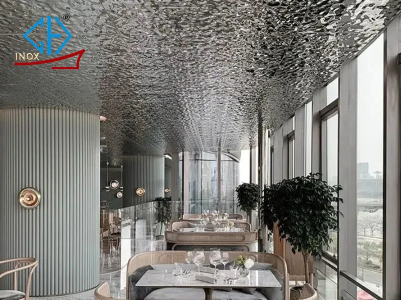 tấm inox ốp trần