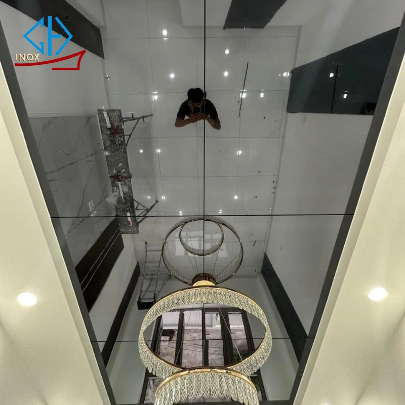 inox gương ốp trần